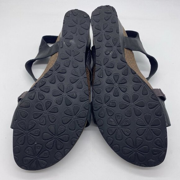 Aetrex Brynn Sandal Size 42 Quarter Strap Wedge Arch Support Plantar Fasciitis - Picture 12 of 13